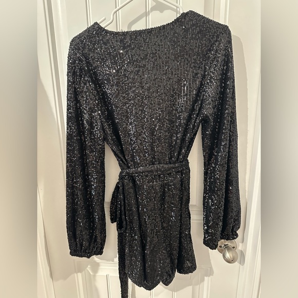 Black Sequin Romper - Picture 2 of 5